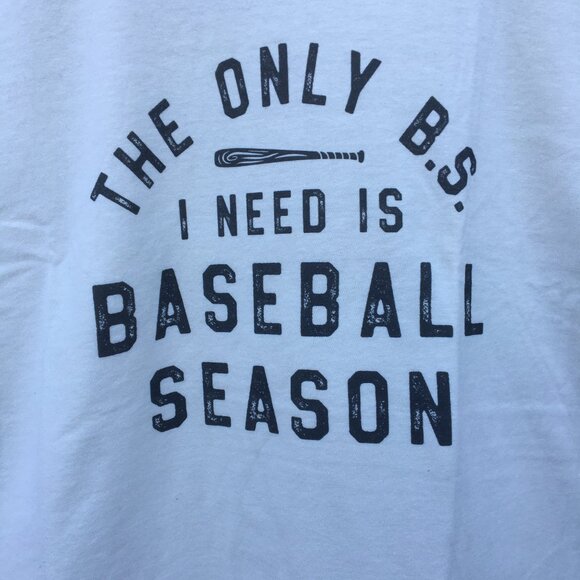 Baseball Season Tee Shirt Adult Large Natural Beige Baseball The Only BS I Need - Picture 2 of 7
